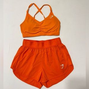 Gymshark orange set / sports bra and shorts